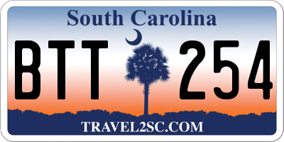 SC license plate BTT254