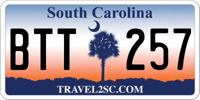 SC license plate BTT257