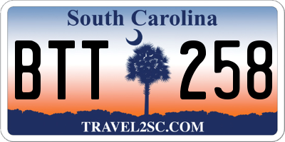 SC license plate BTT258