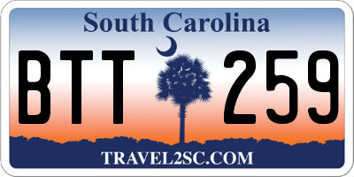 SC license plate BTT259