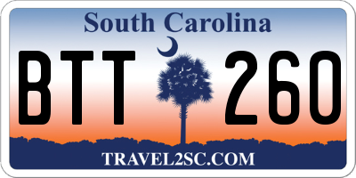 SC license plate BTT260