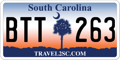 SC license plate BTT263