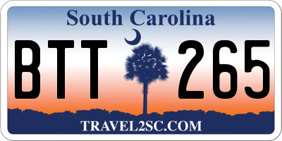 SC license plate BTT265