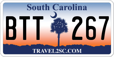 SC license plate BTT267