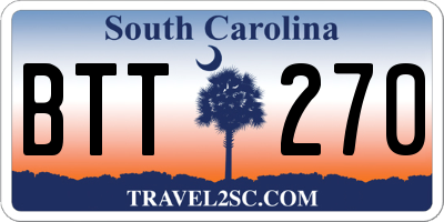 SC license plate BTT270