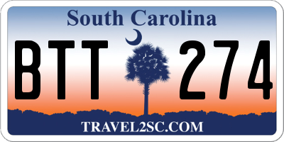 SC license plate BTT274