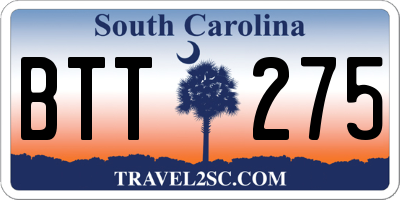 SC license plate BTT275