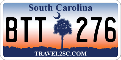 SC license plate BTT276