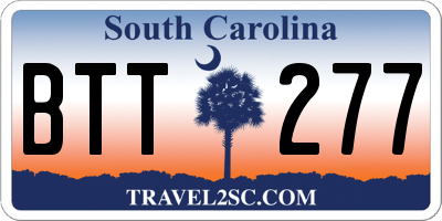 SC license plate BTT277
