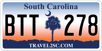SC license plate BTT278