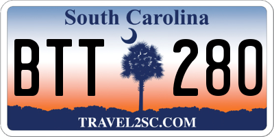SC license plate BTT280