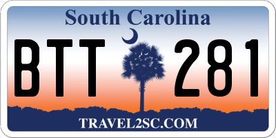SC license plate BTT281