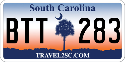 SC license plate BTT283