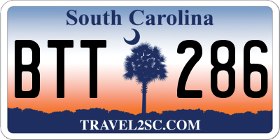 SC license plate BTT286