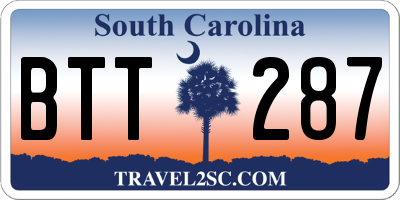 SC license plate BTT287