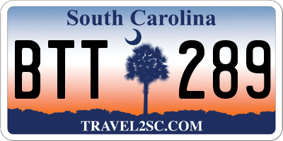 SC license plate BTT289