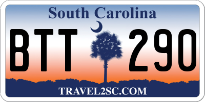 SC license plate BTT290