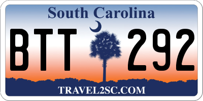 SC license plate BTT292