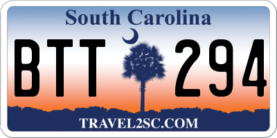 SC license plate BTT294