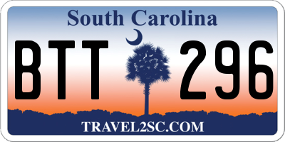 SC license plate BTT296