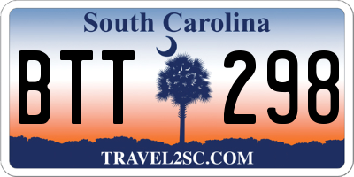 SC license plate BTT298