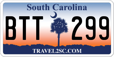 SC license plate BTT299