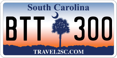 SC license plate BTT300