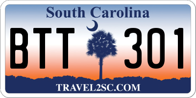 SC license plate BTT301