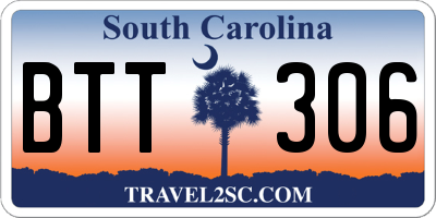 SC license plate BTT306