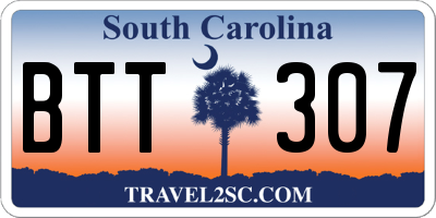 SC license plate BTT307