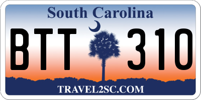 SC license plate BTT310