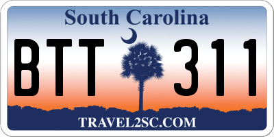 SC license plate BTT311