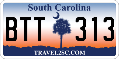SC license plate BTT313
