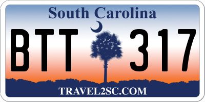 SC license plate BTT317