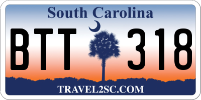 SC license plate BTT318