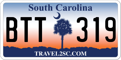 SC license plate BTT319