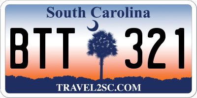 SC license plate BTT321