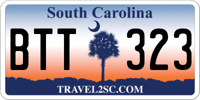 SC license plate BTT323