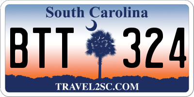 SC license plate BTT324