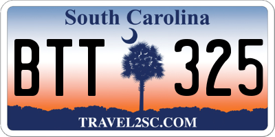 SC license plate BTT325