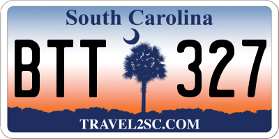 SC license plate BTT327