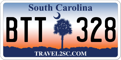 SC license plate BTT328