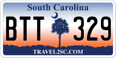 SC license plate BTT329