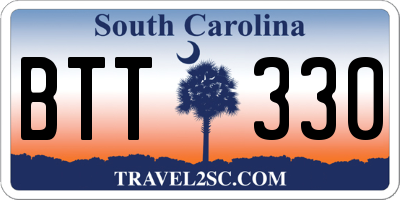 SC license plate BTT330