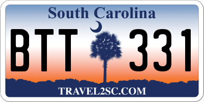 SC license plate BTT331