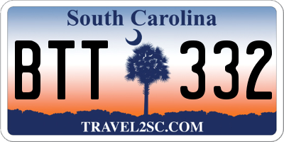 SC license plate BTT332