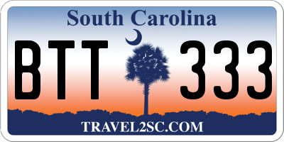 SC license plate BTT333