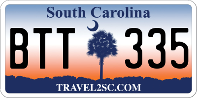 SC license plate BTT335