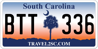 SC license plate BTT336