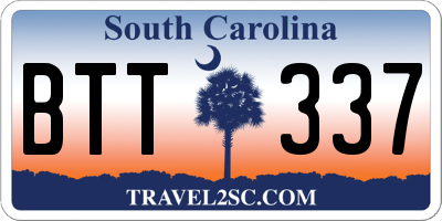 SC license plate BTT337